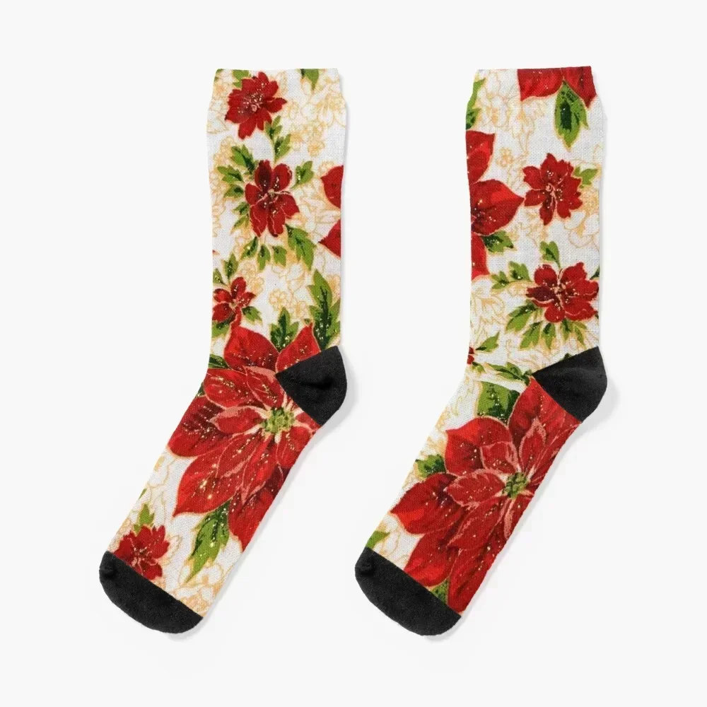 

Dreaming Poinsettia Socks man set Thermal man winter Christmas Socks Men Women's
