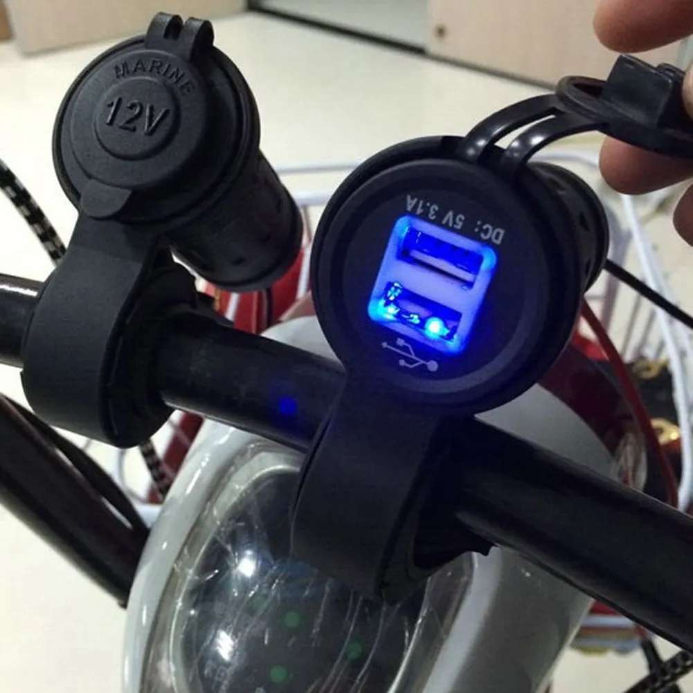 

Waterproof Motorcycle handle USB soc ket power Phone Charger W/ 60 CM Line