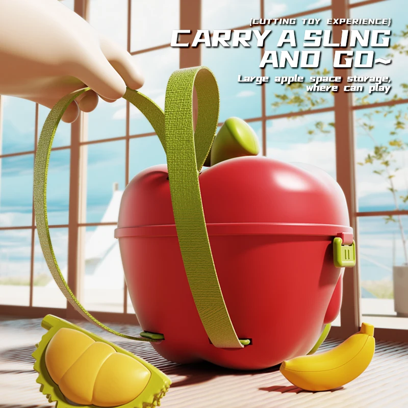 Fruit Cute Joy Apple Strap Storage Bucket Luxury Kitchen Playhouse Food Children's Toys Vegetables Fruits and Vegetables