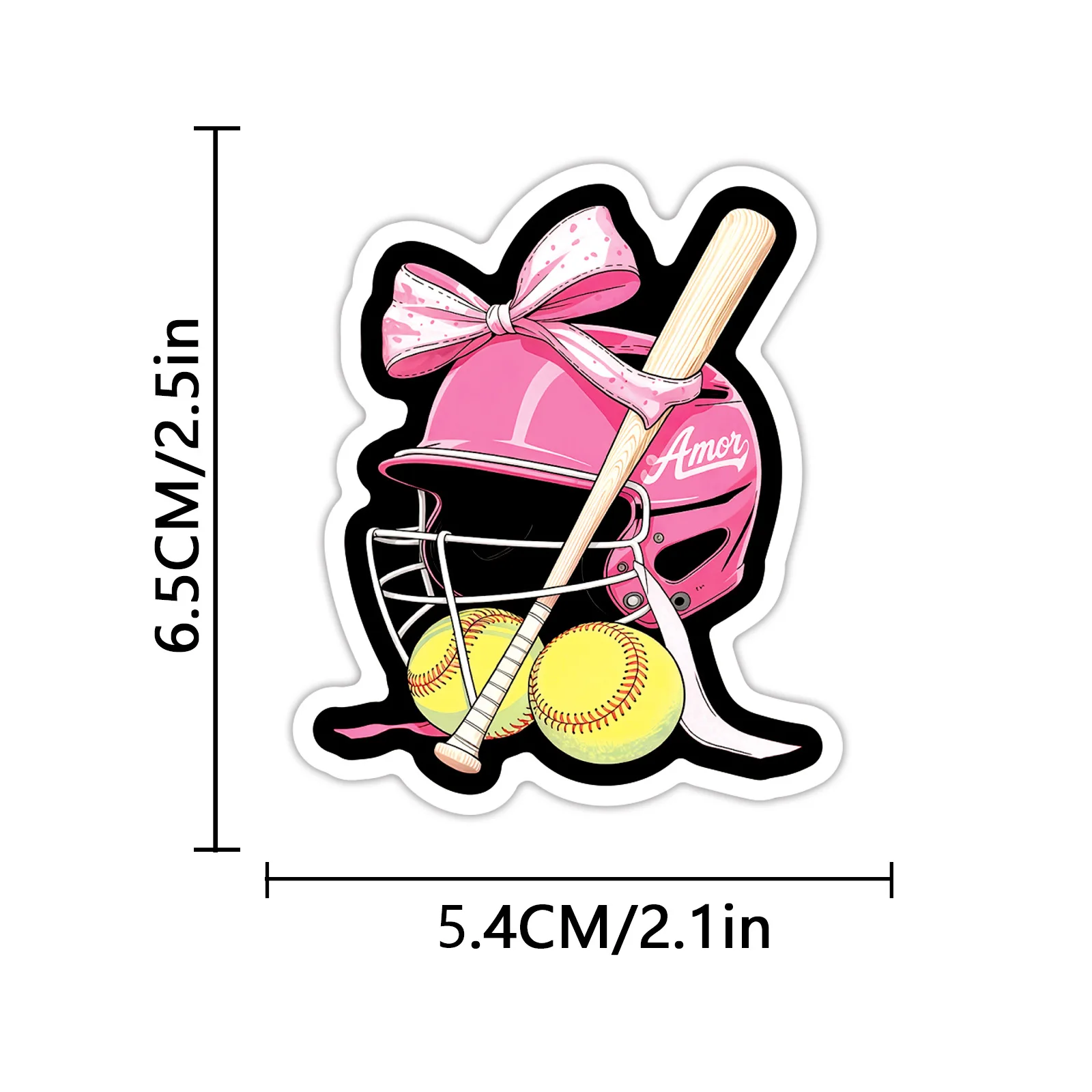 50 Pcs Pink Baseball Graffiti Sports Stickers Waterproof Vinyl Decals for Desk Skateboard Laptop Journal Phone Case Gift