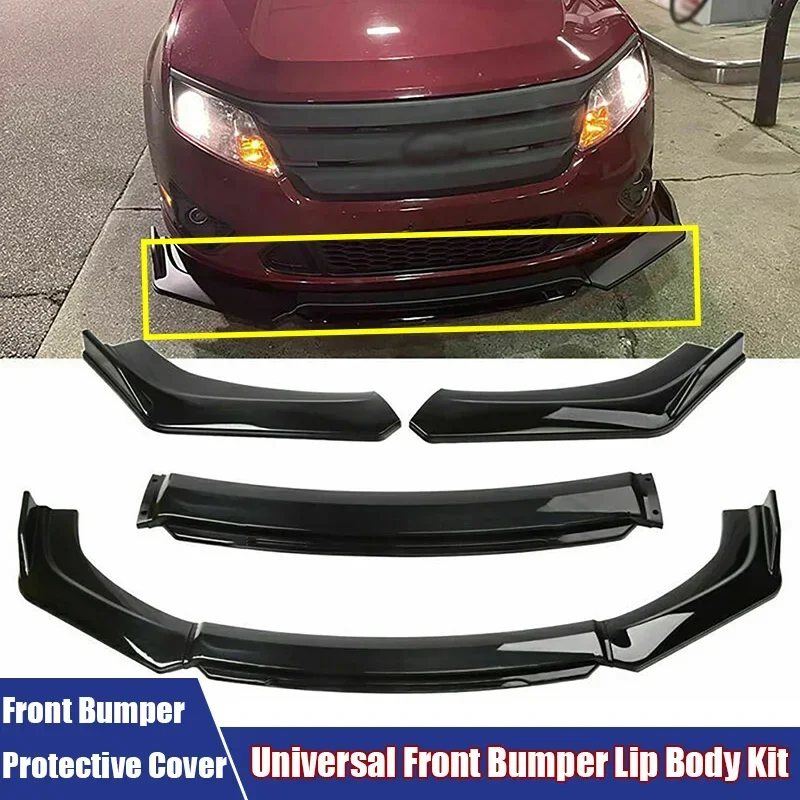 4Pcs/Set Car Front Bumper Protective Covers Universal Car Front Bumper Lip Body Kit Spoiler Shovel Four-Stage Surround Corner