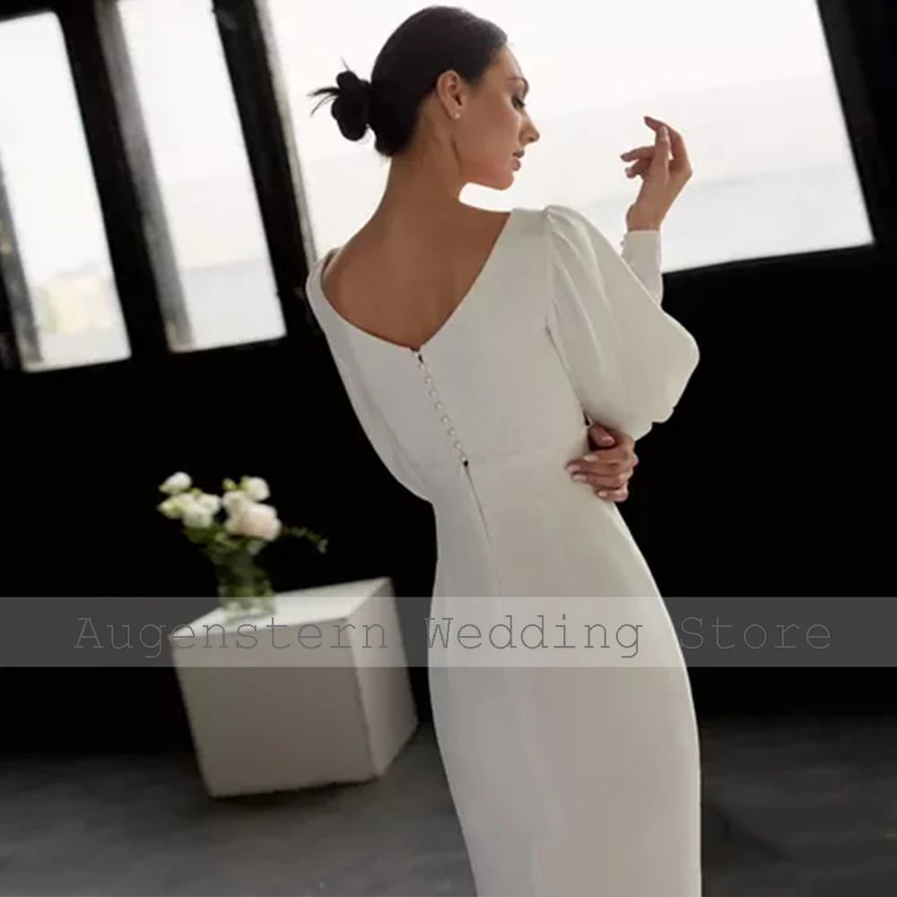 Elegante mãe da noiva vestidos jérsei bainha/coluna vestido de convidado de casamento marfim com decote em v pérola botão festa de casamento midi vestido