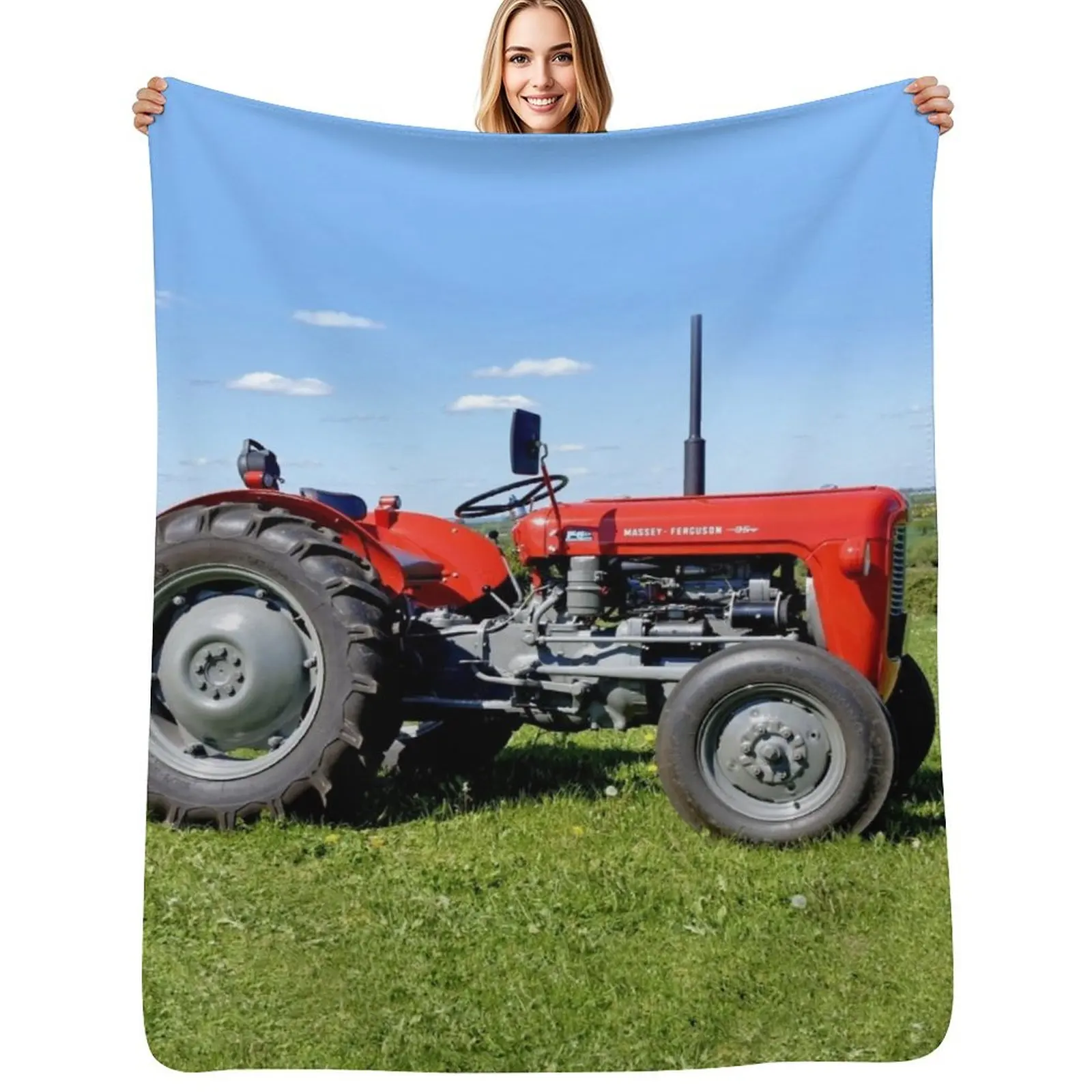 

Massey Ferguson 35 Tractor Throw Blanket Flannels Heavy sofa bed Softest Blankets