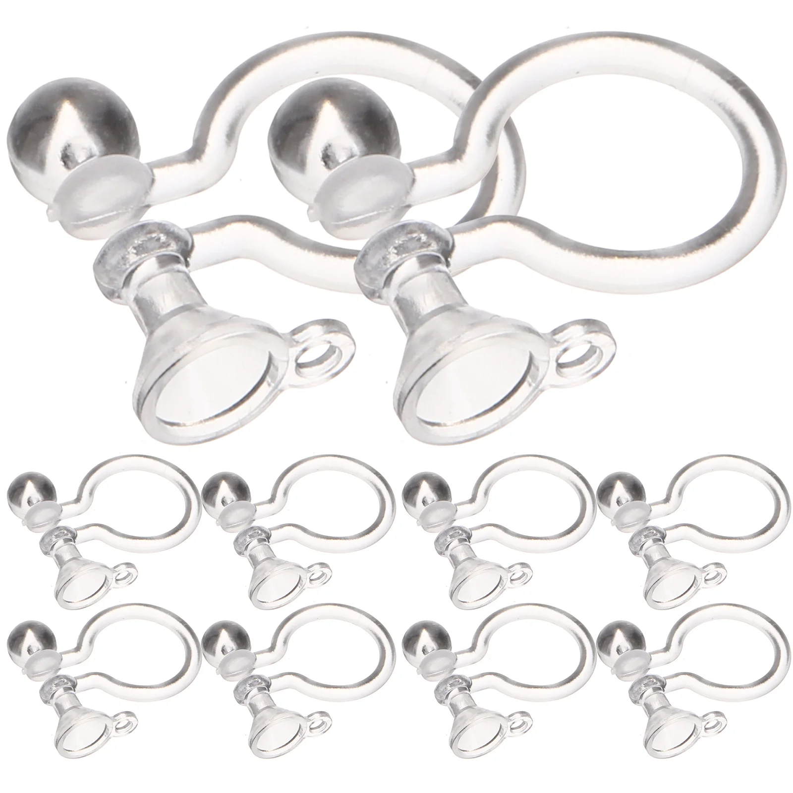 

100Pcs Convertible Ear Clip Backs for Pierced Earrings No Hole Needed Invisible Clip on Earring Findings DIY Jewelry Making