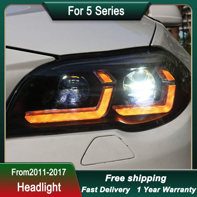 Car Head lamp for BMW F10 F18 530 525 520  2011-2017 LED Headlight DRL Dynamic Signal Head Lamp Bi Xenon Beam Headlamp Accembly