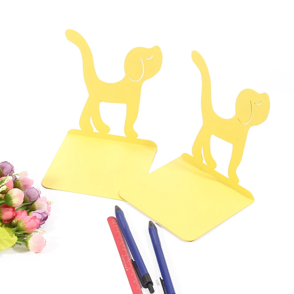 

1pair Puppy Dog Shape Cartoon Home Vintage Metal Bookend Gift Reading Stand Desktop School Student Desk Organizer Office