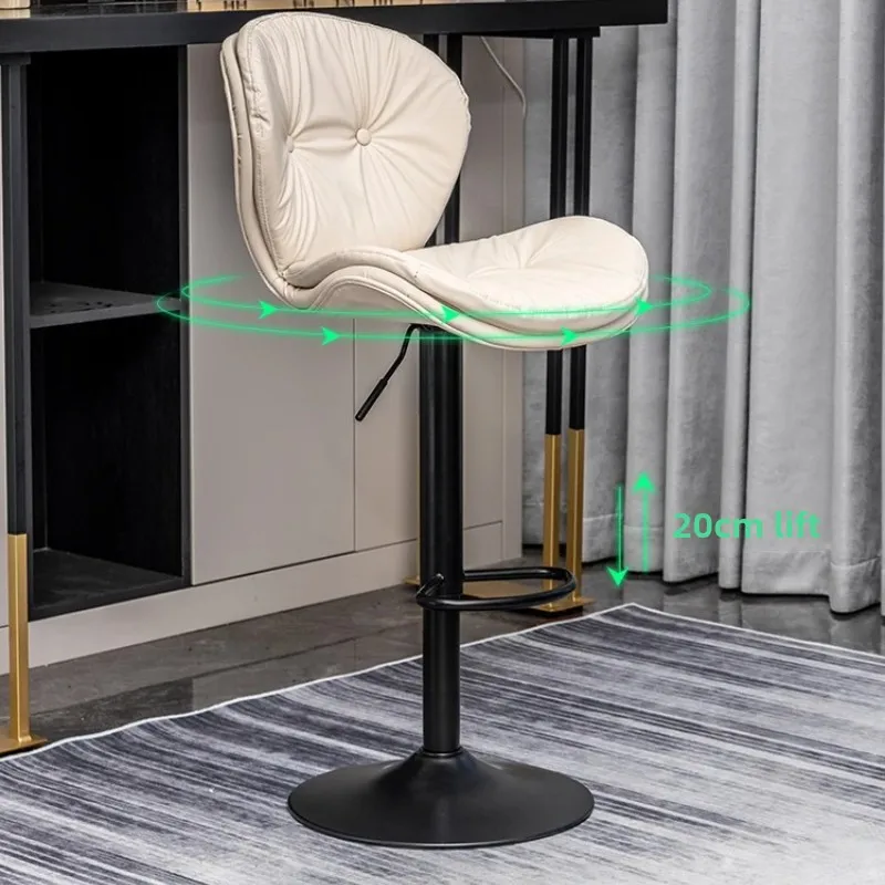 ‌Luxury Adjustable Bar Stool with Backrest, Swivel Kitchen Island Chair, Height Counter Stool for Home & Commercial Use