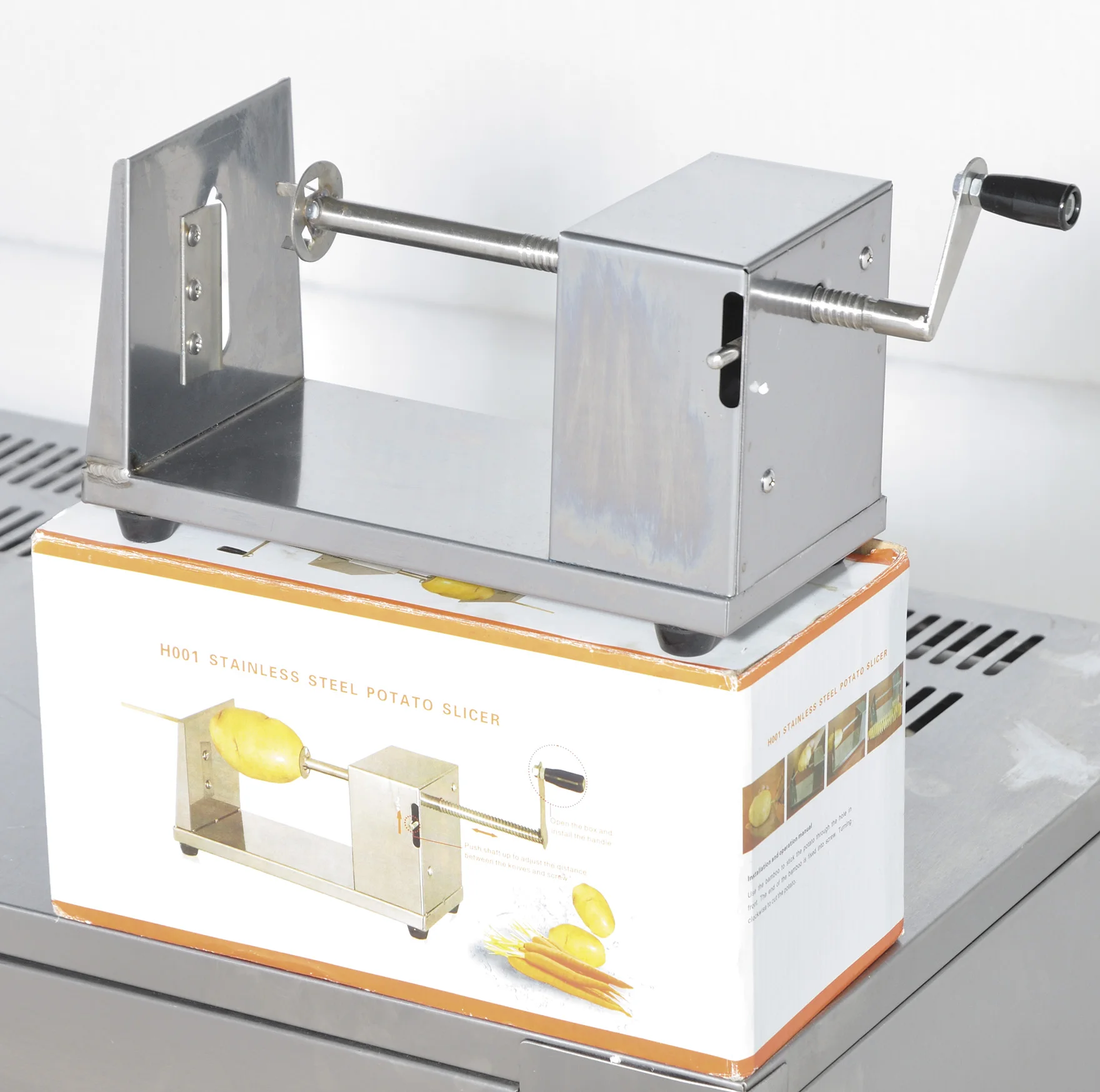

*Stainless Steel French Fries Machine Manual Potato Tower and Spiral Potato Slicer