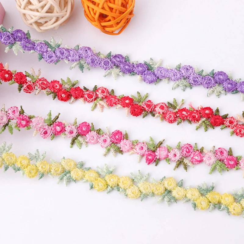 10/30/50 Yards Diverse Flower Water Soluble Lace Sewing 1.5CM Polyester DIY Accessorie Fabric for Decorate Lace Clothing Product