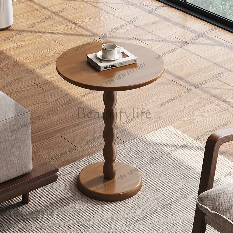 

Solid wood sofa geometric corner table modern Nordic living room home balcony coffee table round