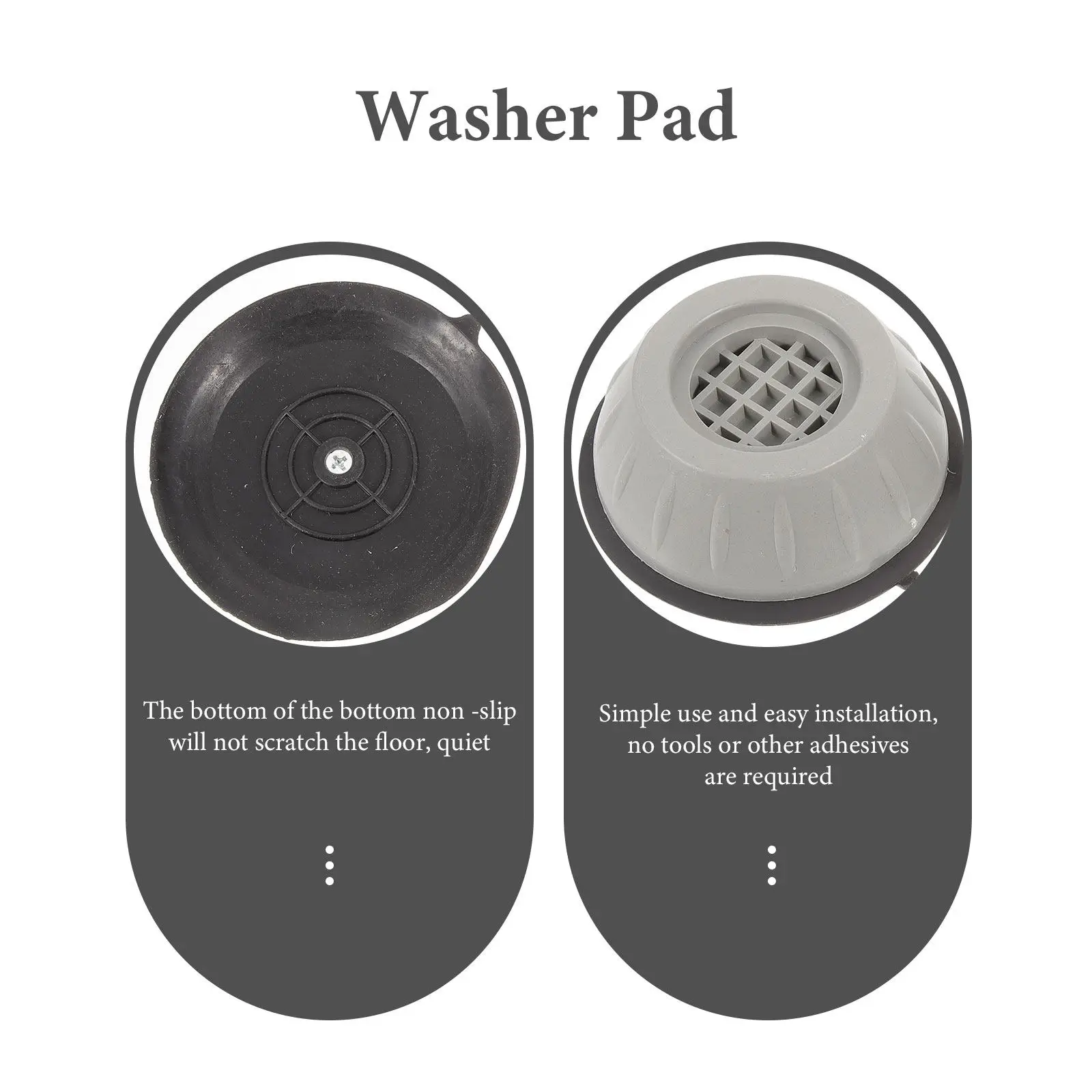 8Pcs Anti-Slip Washing Machine Raising Mat Tpu Resin Heavy Duty Shock Absorbing Floor Protector for Washer Refrigerator Table