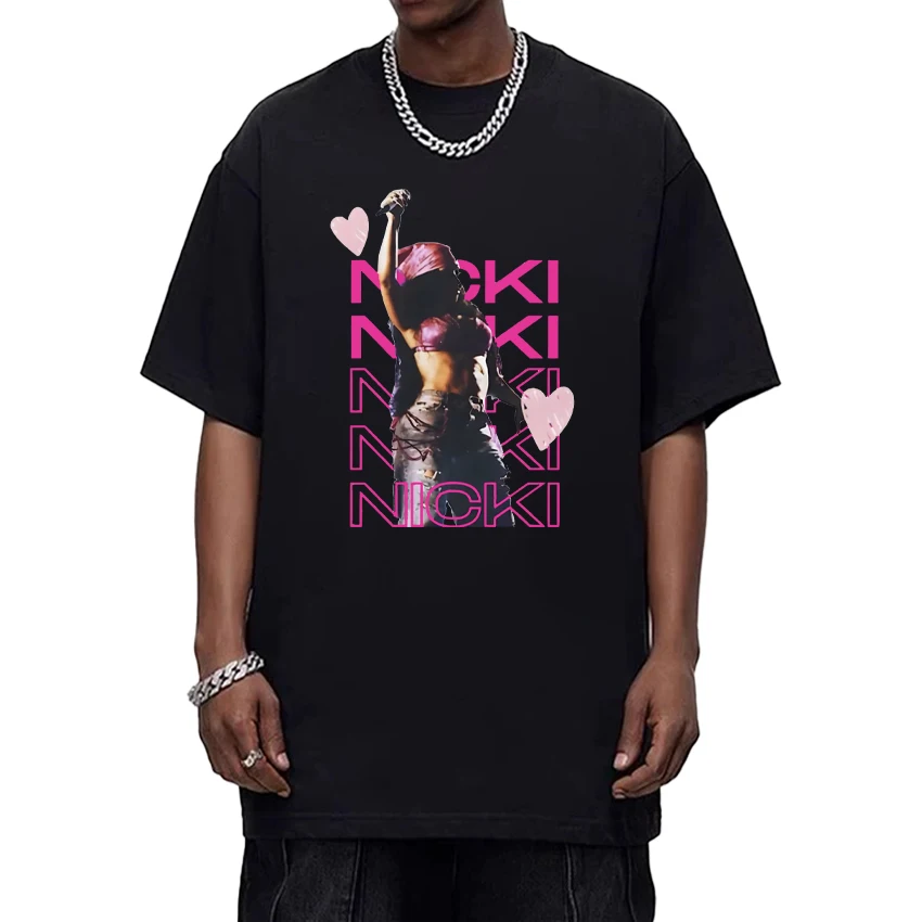 

2025 Hot sale Rapper Nicki Minaj 100% Cotton Crew Neck Street Hip Hop Men Women short sleeve Tee shirt Summer vintage Unisex Top