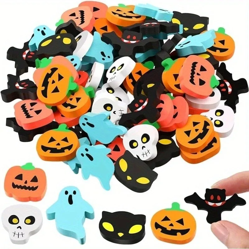 30-100 pezzi di gomma da cancellare per cartoni animati carini, gomma da cancellare a tema Halloween, regalo per bambini per feste di Halloween.