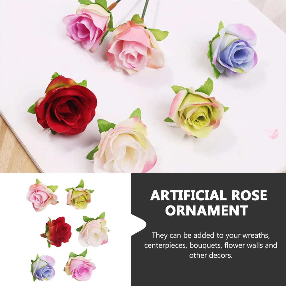 

30Pcs Rose Heads Artificial Mini Fake Rose Flower Heads for Wedding Bouquets DIY Crafts Decorative Flowers Decorative Flowers