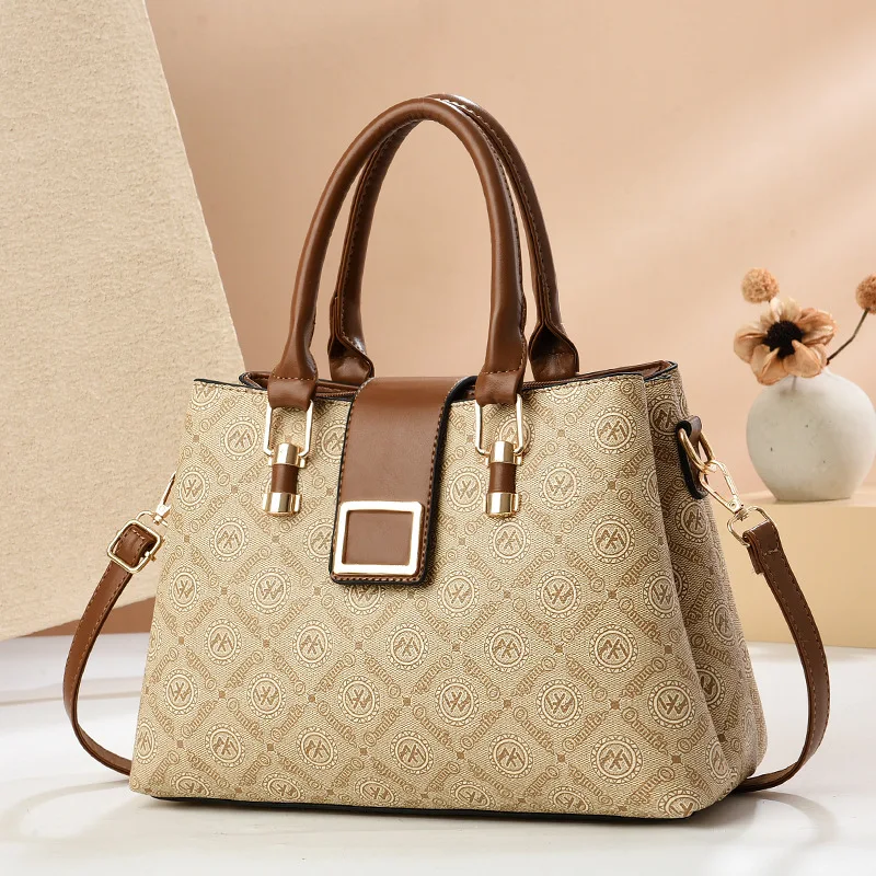 

Fashionable Handbag Women's Single Shoulder Printed Tote Sac Quality Texture 2025 New Korean Style Handheld Crossbody Bag