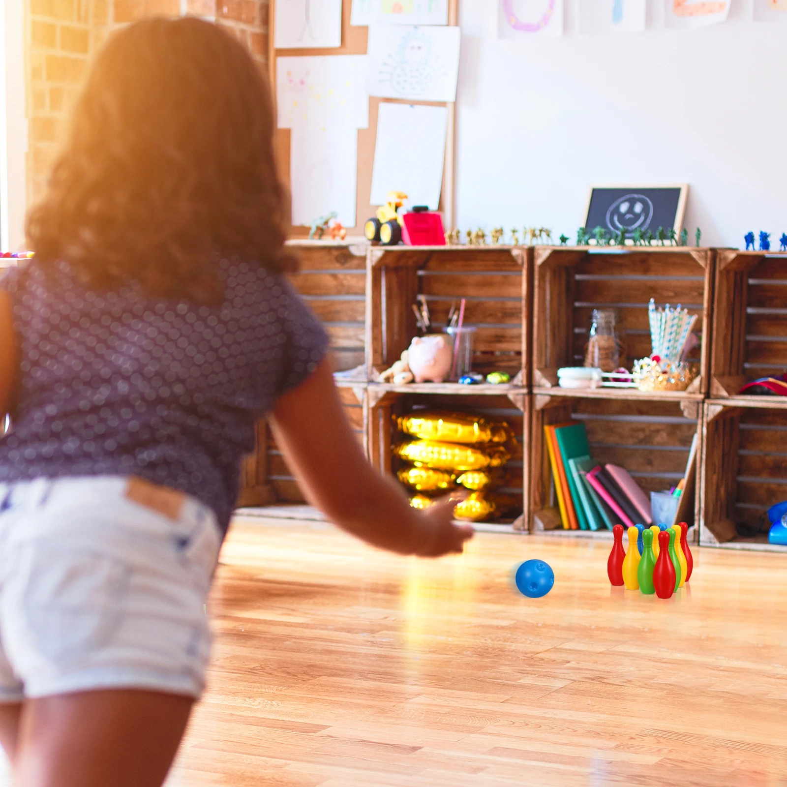 

Toys Bowling Set Outdoor Set Durable Eco Friendly Educational Kids Outdoor Bowling Game Pins Children Play Gift