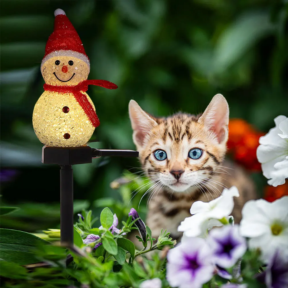 2 قطعة عيد الميلاد الشمسية ثلج أضواء الحديقة في الهواء الطلق حديقة الأرض إدراج مصابيح ضوء دافئ ديكور عيد الميلاد ضوء الحديقة الشمسية #3