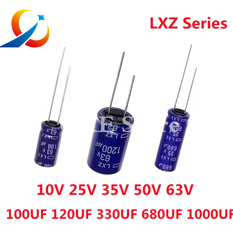 5PCS LXZ 10V 25V 35V  63V 100UF 120UF 330UF 470UF 680UF 1000UF 1800UF High Frequency Low Lmpedance Electrolytic Capacitors New