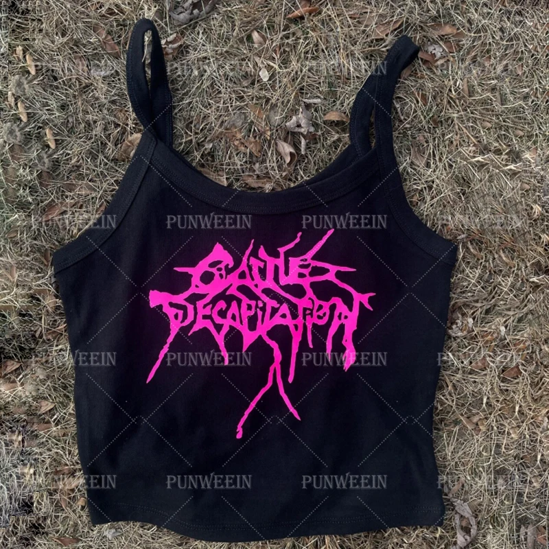 

Punk Cattle Death Grunge Decapitation Heavy Metal Vintage Y2k crop Top gothic tank Top Sexy Streetwear emo girls Harajuku vest
