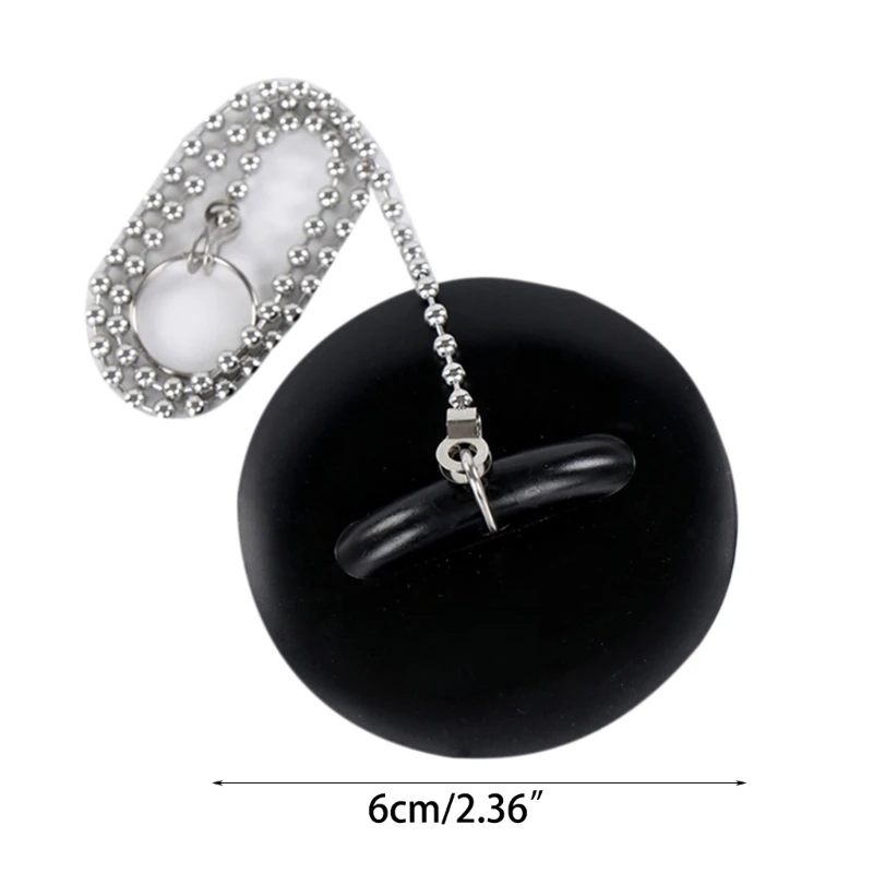 Tub Drain Stopper with Chain Rubber Bath Plug Drain Tub Stopper Bathroom Sink Plug for Home Hotel Bathroom Durable