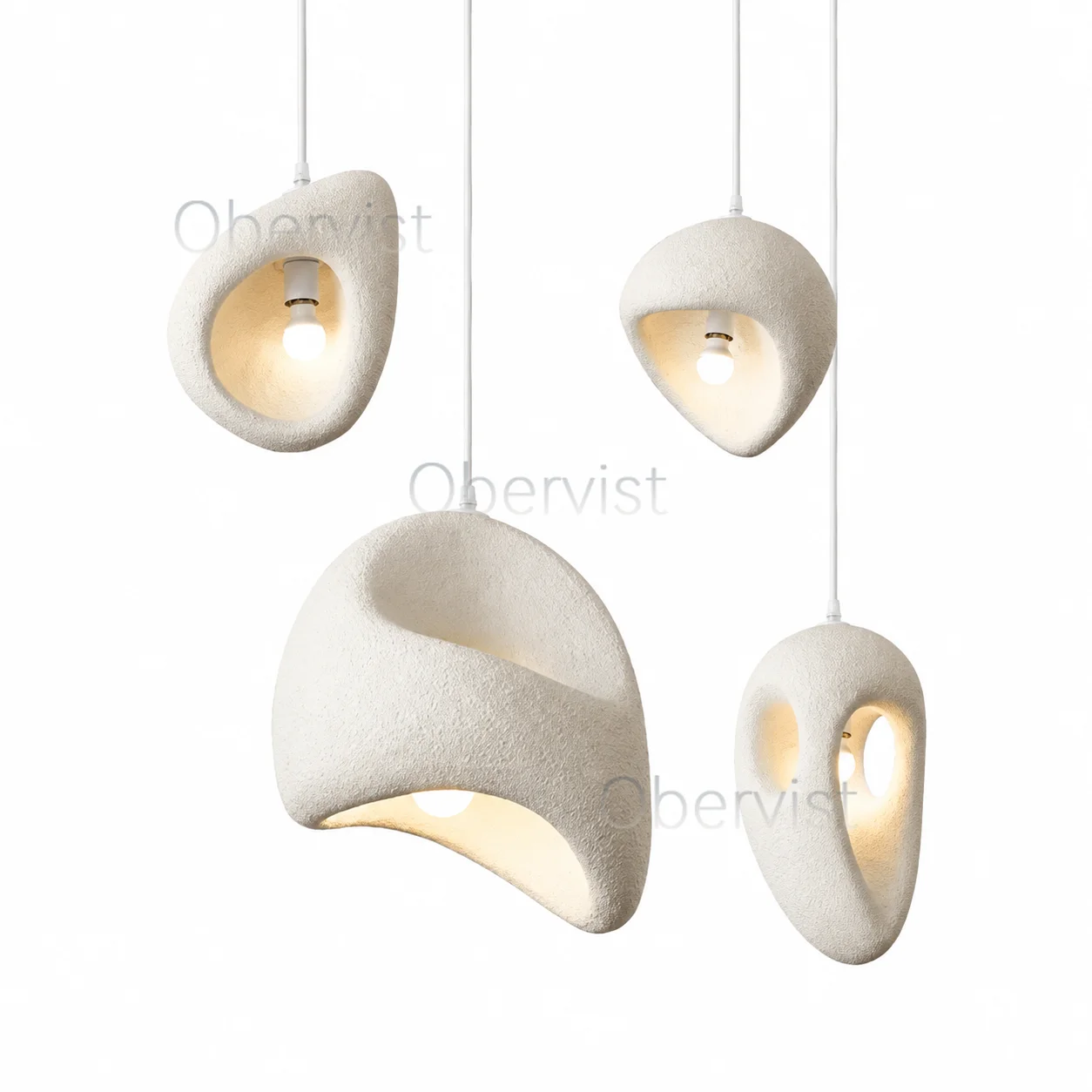 Japanese Inspired Resin Pendant Light for Living Room Dining Room Hotel Homestay, Minimalist Artistic Hanging Ceiling Lamp