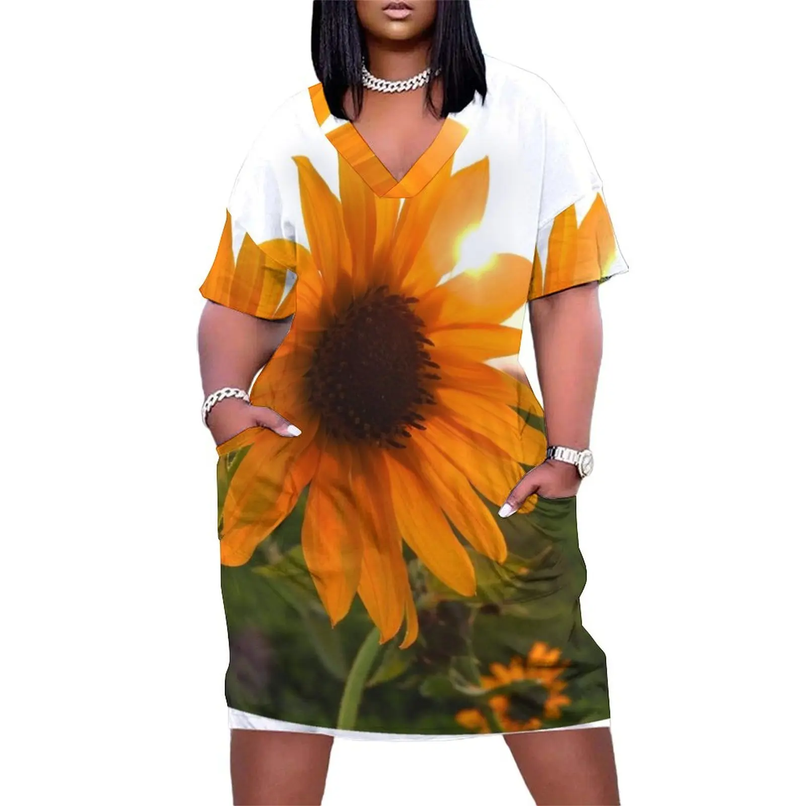 

sunflower and the sun Loose Pocket Dress evening dress women dress party evening elegant luxury celebrity clothes for women