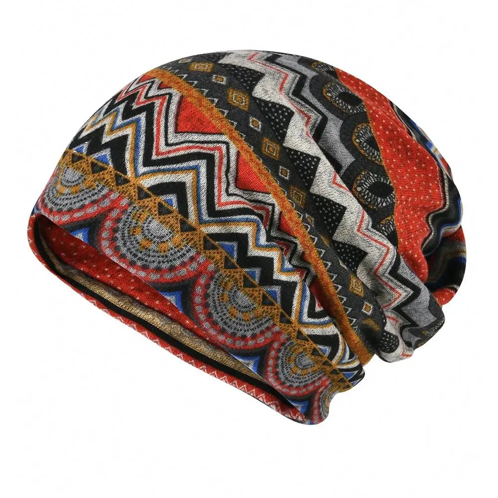 

Contrasting Colors Pullover Hat Multifunctional Plaid Print Casual Hedging Cap Scarf Pullover Hat Keep Warm Women's Pile Hat