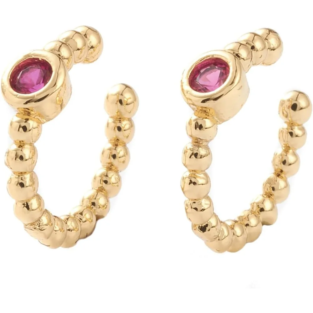 

3-парные латунные серьги-манжеты с микро-паве из кубического циркония, долговечные серьги цвета фуксии и серьги-гвоздики для женщин, сделай сам