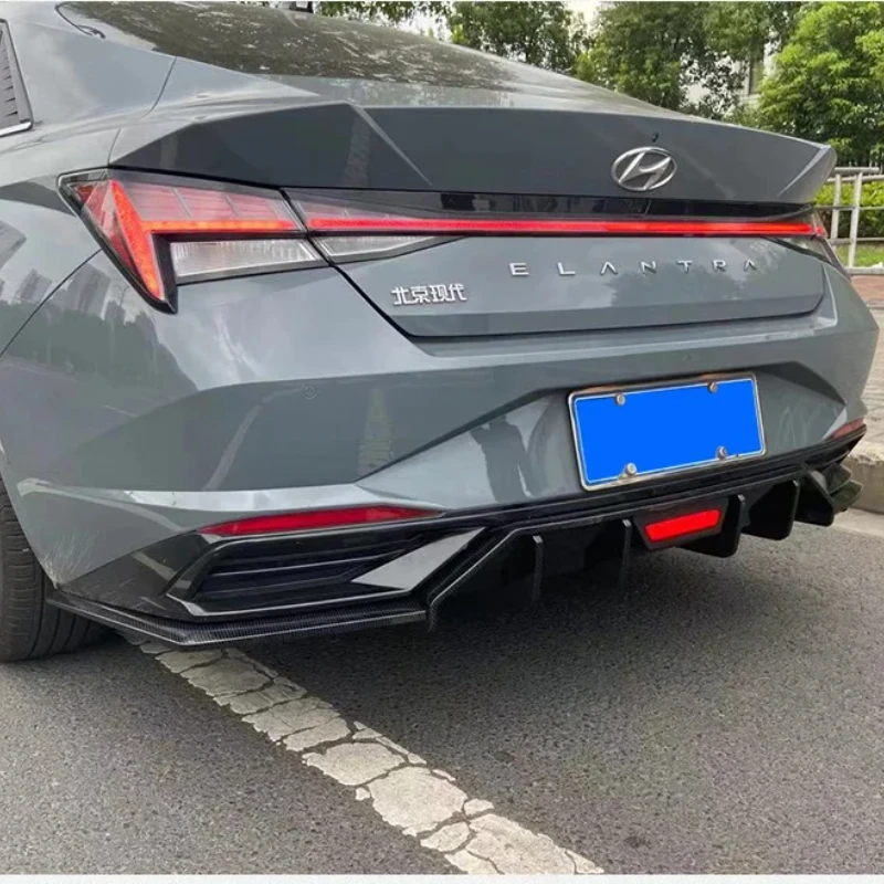 For Hyundai Elantra Avante CN7 2020 2021 2022 Rear Spoiler Rear Diffuser Bumper Lip Body Kit Accessories