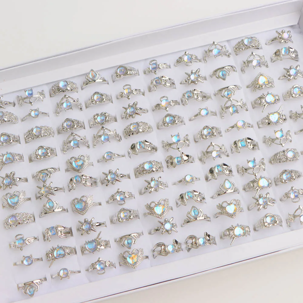 10/20/قطعة/الوحدة موضة سحر لامعة حجر الراين خواتم الاصبع للنساء مزيج نمط بسيط الزفاف المشاركة مجوهرات هدايا الحفلات