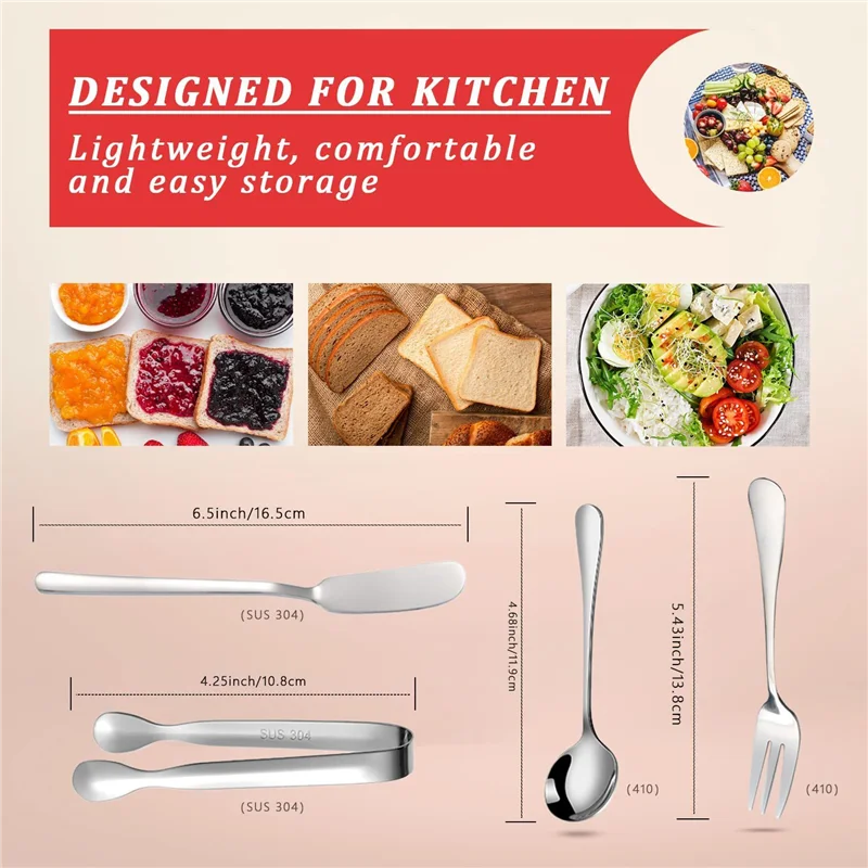 Набор ножей для разбрасывания сыра и масла, 16 предметов, аксессуары для мясных изделий, ножи для масла из нержавеющей стали, сервировочные щипцы (серебро)