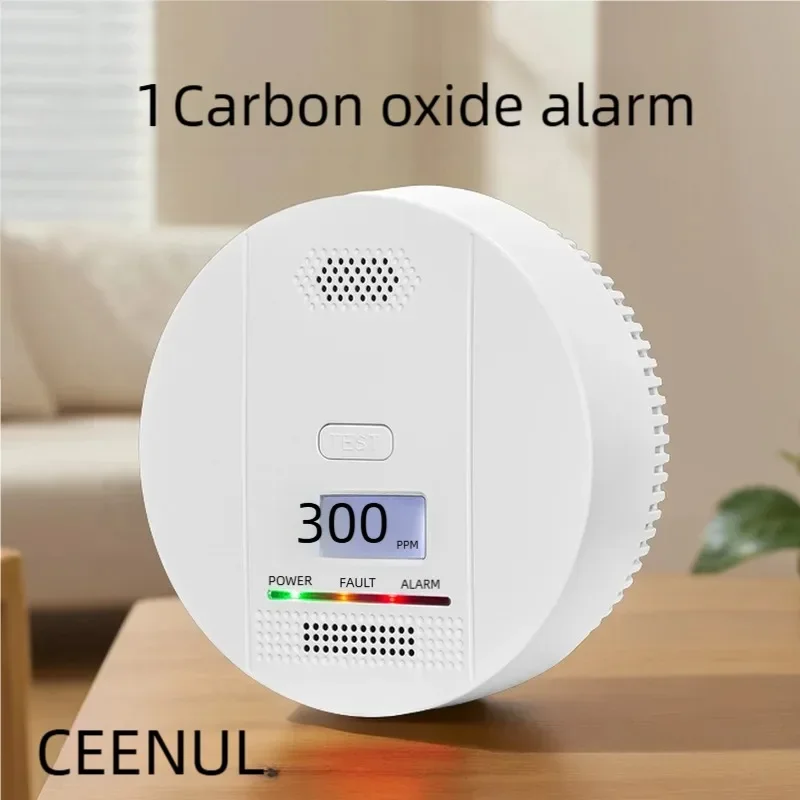 Carbon Monoxide Alarm Detector Battery Powered Smoke and Carbon Monoxide Detector Alarm LCD Display CO Detector for Home