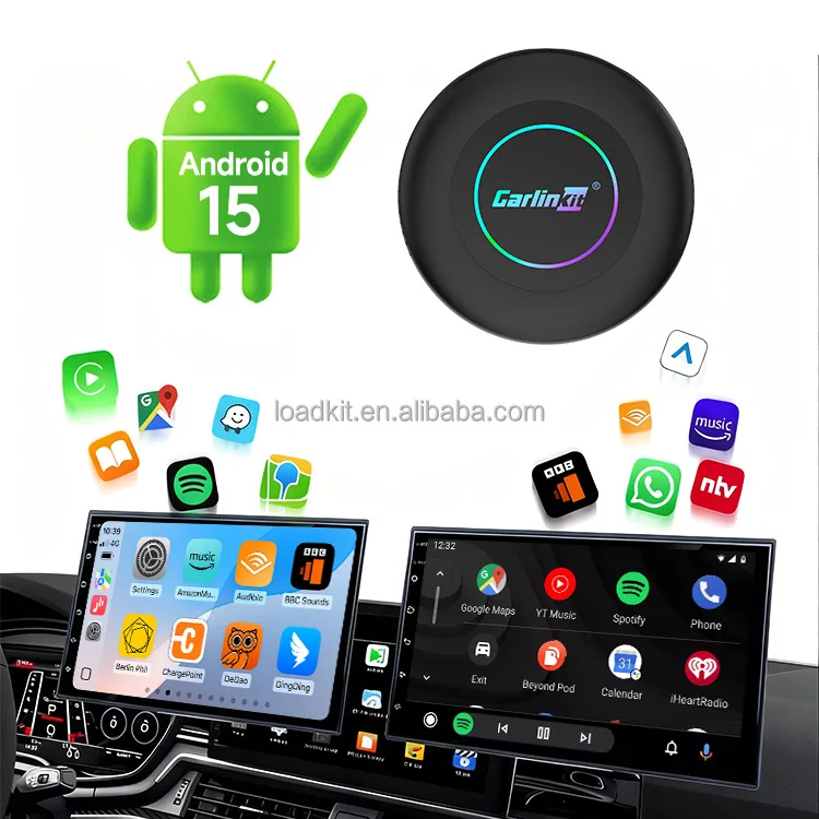 Carlinkit SM6350 Android 15 Carplay AI Box Wireless Carplay Smart 8GB 128GB Heat Dissipation Ai Box Car Play For Netflix YouTube