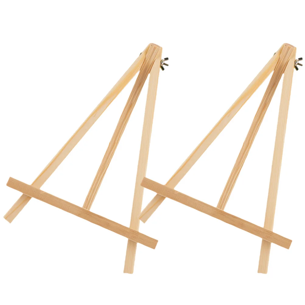 2pcs Wooden Drawing Easel Stand Adjustable Tripod Tabletop Display For Kids Art Painting Canvas Holder Small Wood Easel