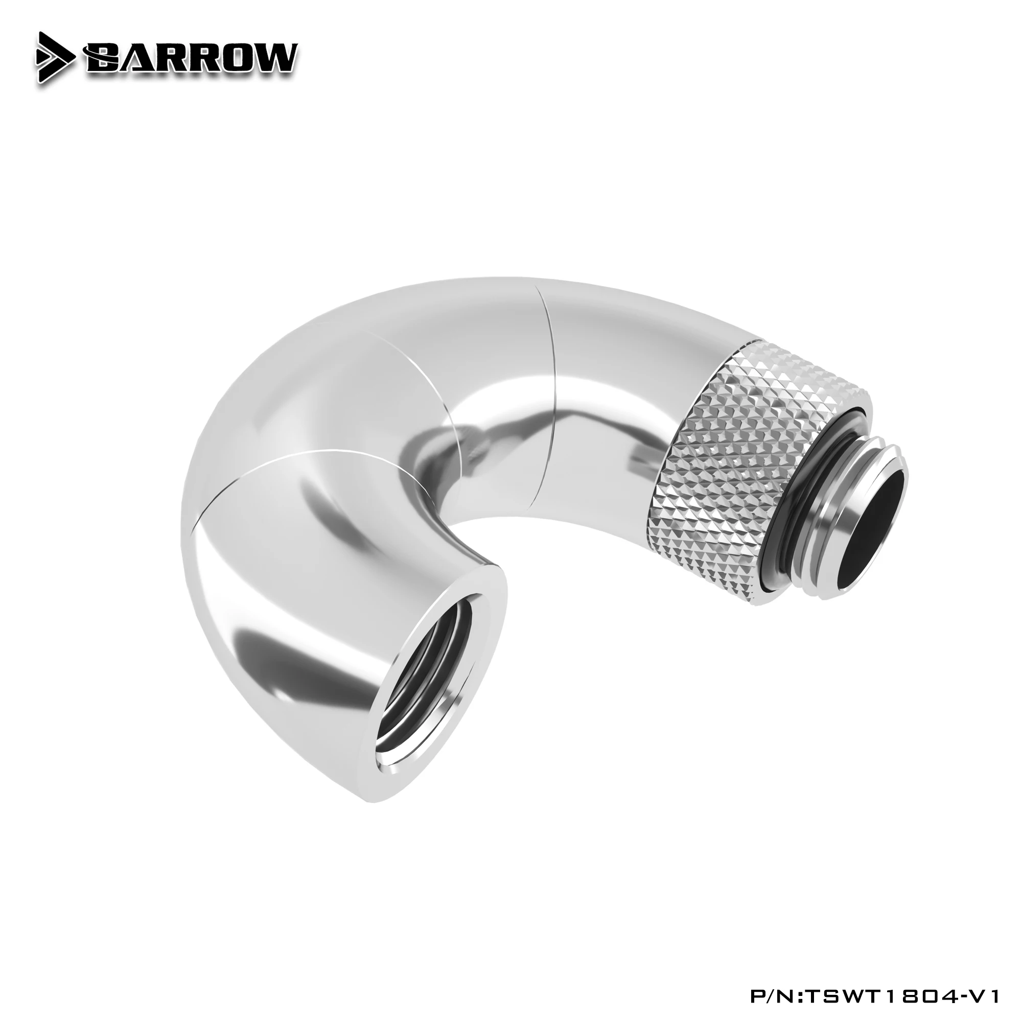 Barrow TSWT1804-V1 G1/4 Water Cooling 180 Degree Fitting Systemm Modding PC DIY Four Rotary Silver/Black/White/Gold