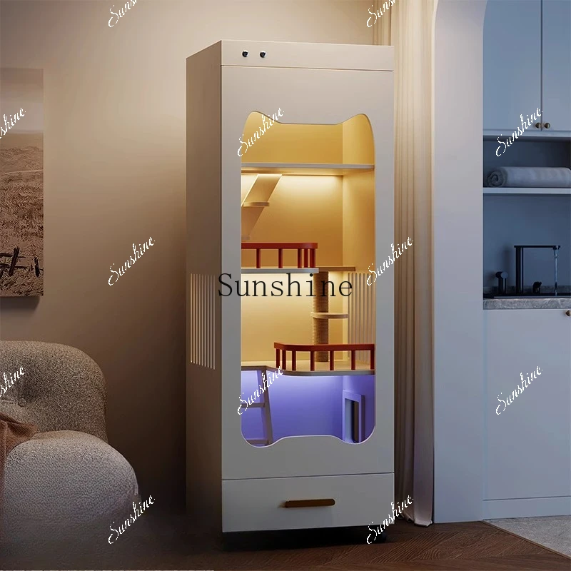 Het neemt geen klein huishouden, binnen multi-kat met toilet geïntegreerd frisse lucht massief hout FT niet in