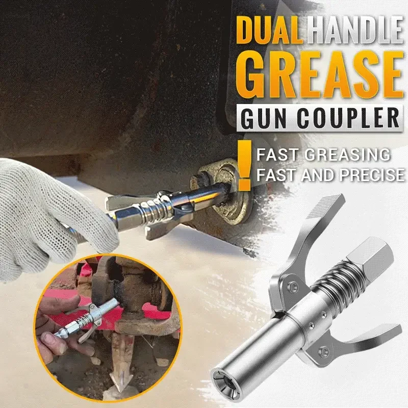 

Dual Handle Grease Guns Coupler High Pressure Oil Nozzle Self-locking Electric Butter Machine Leak-Free Grease Tool Tip Dropship