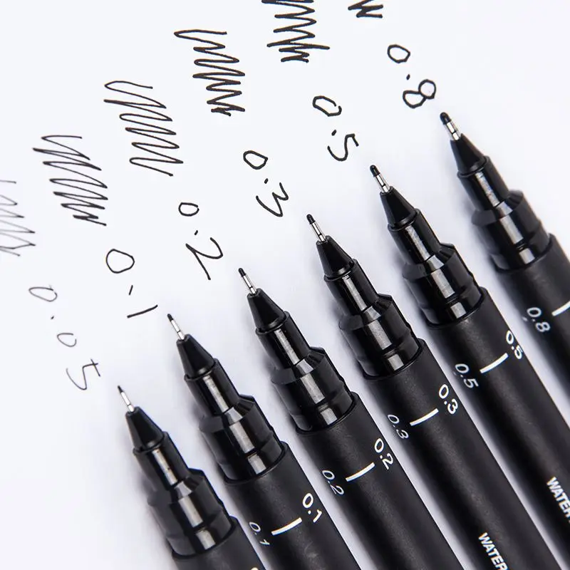1pc 0.05-0.8mm Black Gel Pen Comic Hook Line Artist Draw Write Tool School Office Supply Promotion Stationery Student Gift