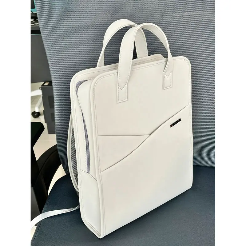 IIns White Laptop Backpack 11 12 13.3 14 Inch Office Notebook Sleeve Case Travel Business Handle Computer Bag Fashion Luxury