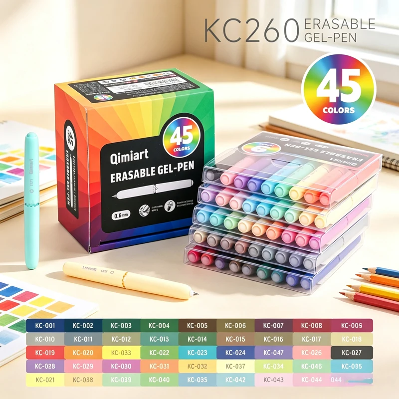 LANGUO 0.6mm Erasable Gel Pens, Rotary Retractable Fine Point Erasable Pens,Vibrant Color Selection,Cute Design,Erasable Ink