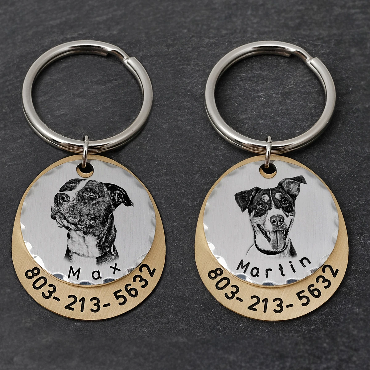 Personalized Pet ID Tag with Photo, Puppy Collar Tag, Dog Accessories, Custom Decoration