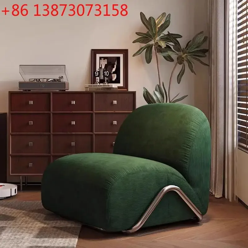 

Nordic light luxury single sofa living room bedroom lazy leisure designer fabric backrest negotiation