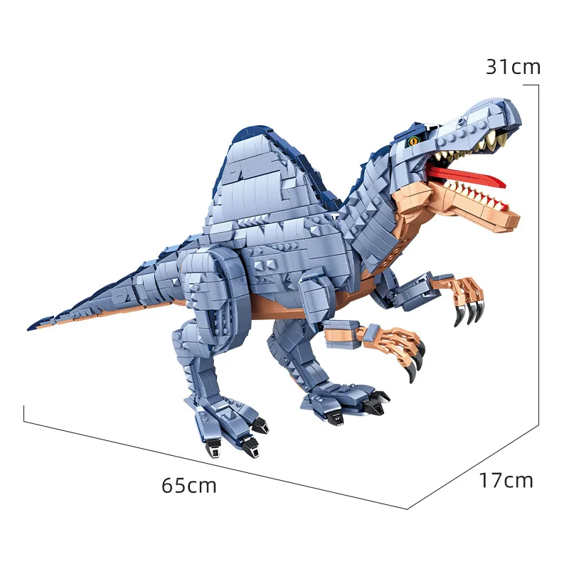 Idea Jurassic Dinosaur Park Building Block Spinosaurus Model Steam Construction Brick Educational Toys Collection For Kids Gifts