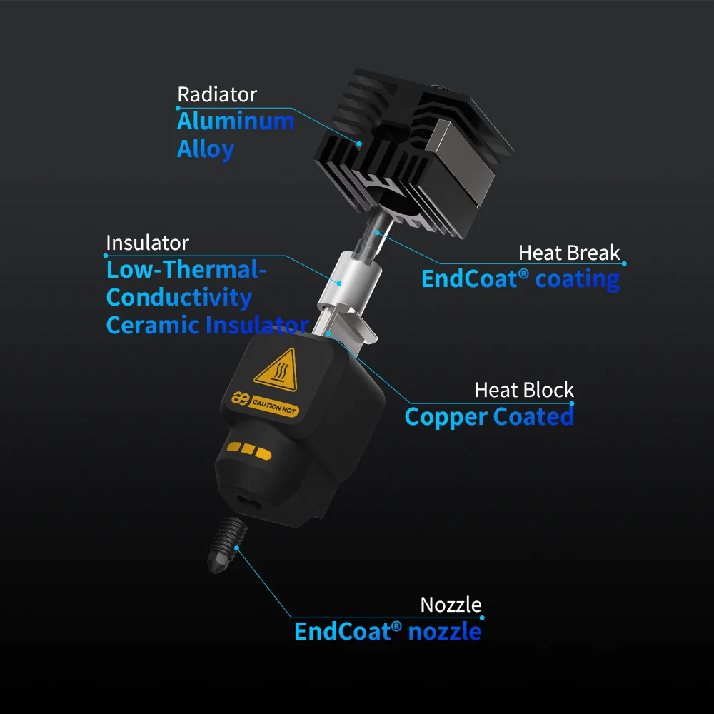 Nowy zestaw Hotendu New Phaetus X2D H2C Lewy P2S H2S Conch M4 z końcówką z węglika spiekanego do drukarki 3D Bambulab A1 H2D H2S X2D — zdjęcie produktu 4