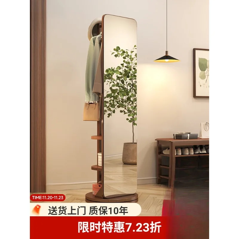 Full Length Mirror Floor Mirror Home Bedroom Rotating Movable Fitting Hanging Hanger Integrated Full Body Dressing