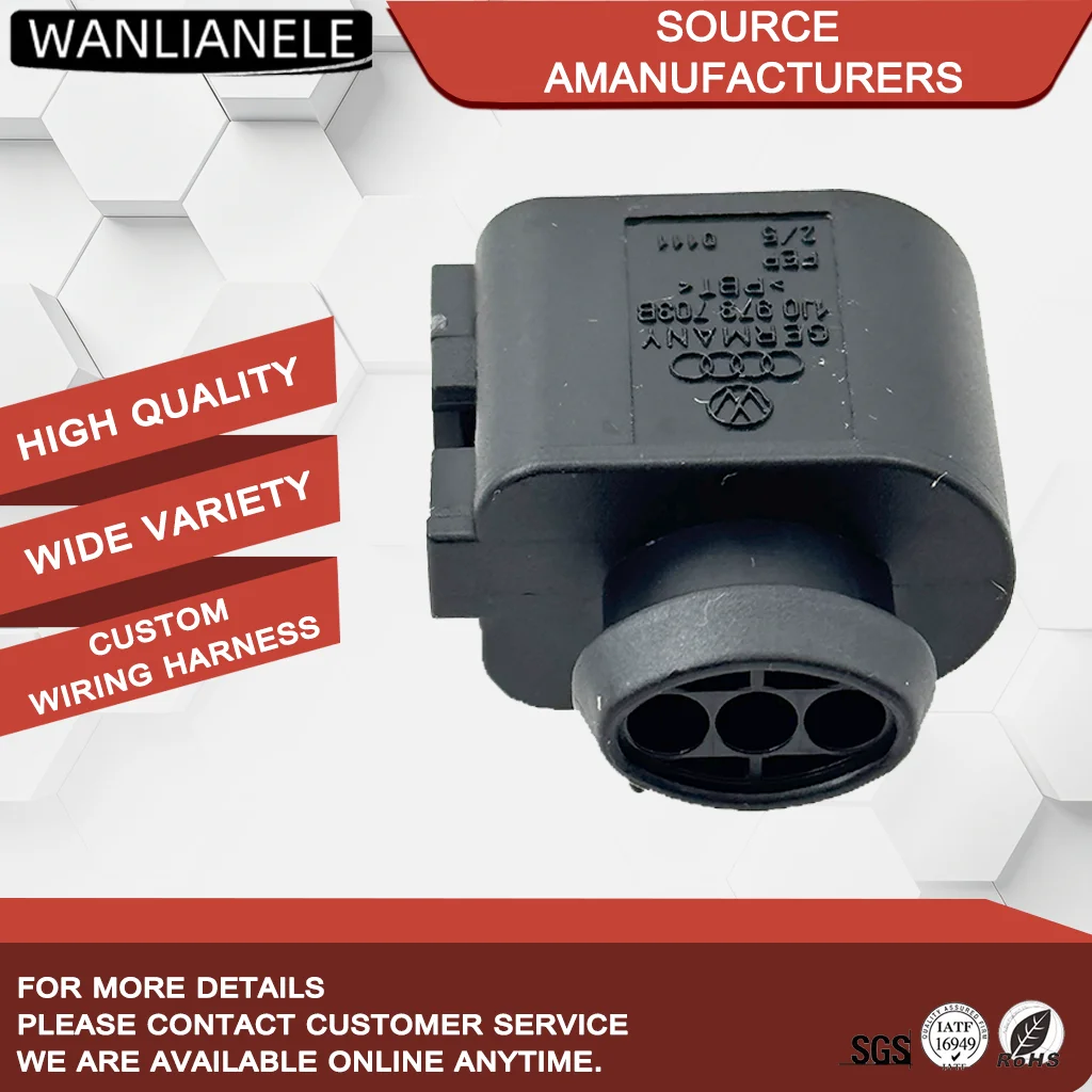 50 Sets 3 Pin Sealed Waterproof Female Automotive Electrical Plug Auto Connector Car Connector 1J0973703B