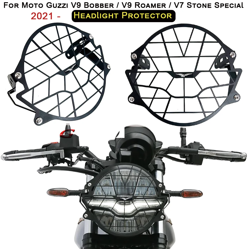 

New Motorbike Headlight Cover Protective Grille Headlight Guard For Moto Guzzi V9 Bobber / V9 Roamer / v7 Stone Special 2021 -