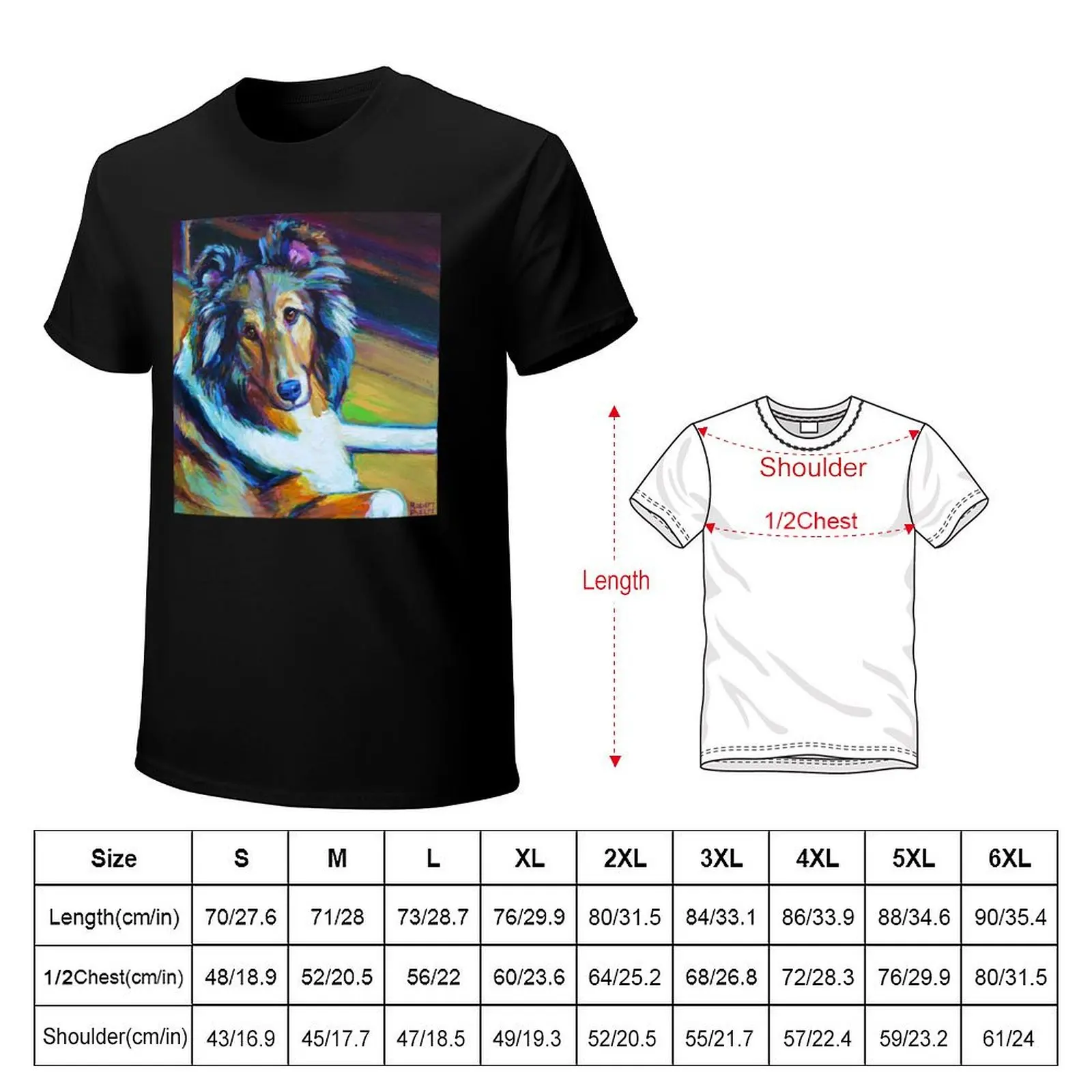 Colorful SHELTIE by Robert Phelps T-Shirt t shirts for man cotton funny T-Shirt