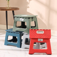 Lightweight Folding Step Stool Multi Purpose Handheld Thickened Footstool Non-Slip Plastic Small Benches Kitchen