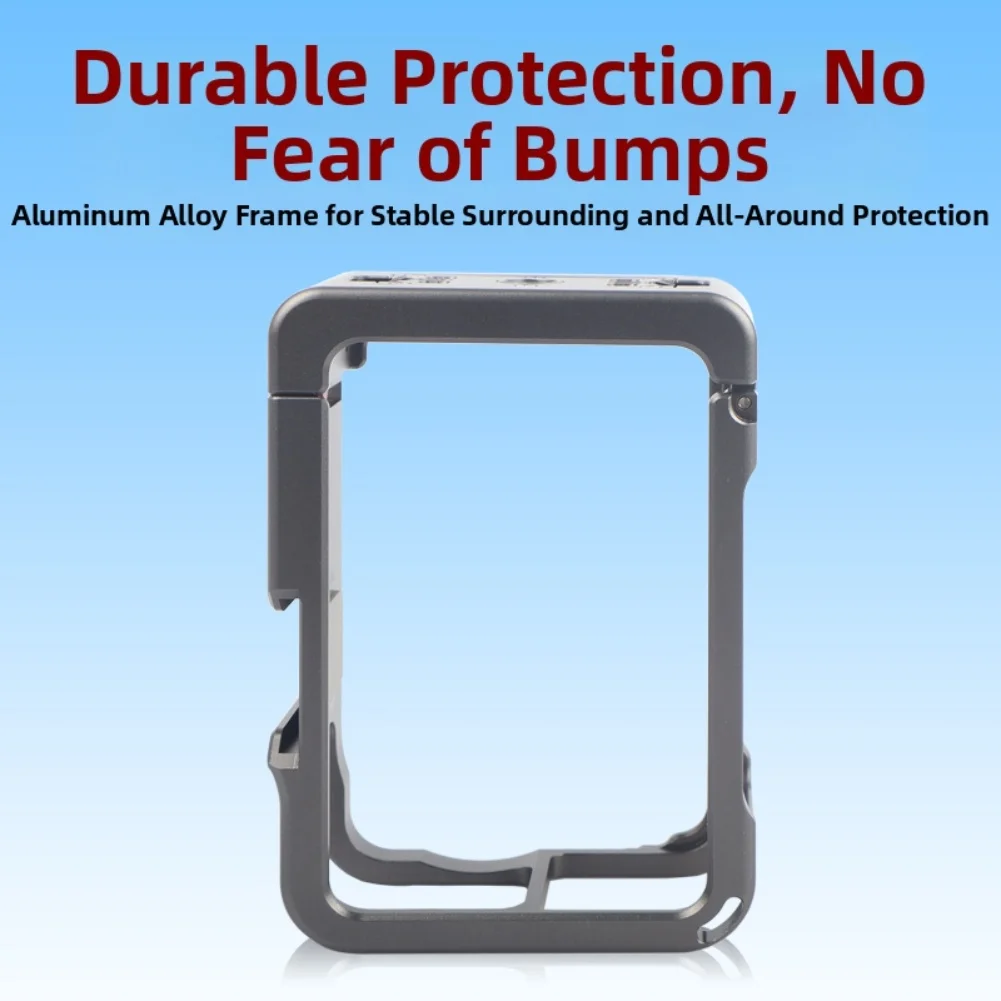 Gabbia protettiva per fotocamera per DJI Action 6 Gabbia per conigli di espansione in lega di alluminio con cappuccio di protezione per obiettivo per action camera